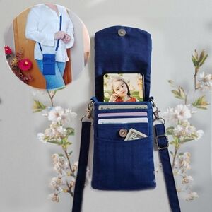 Blue Crossbody Phone Bag